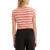 李维斯（Levi's）甜酷女孩时尚穿搭桃色短袖T恤紧身裤夏装条纹女装15 红色 默认1