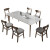 简帛（Janebo）实木岩板餐桌现代简约白蜡木家用极简小户型客厅长方形餐桌椅组合 1.2*0.7米【半托底板】餐桌 1桌6椅