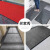 工百利 双条纹PVC复合地垫 条纹绒面PVC地毯垫 雨天防滑吸水走道通道地垫 1.8*5米灰色