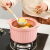 北欧风砂锅炖锅明火煮粥陶瓷汤锅电磁炉两用家用小沙锅GK26 3.2L条纹粉色