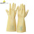 代尔塔207000天然乳胶绝缘手套电工行业2.5kv工业级贴合柔软弹性舒适直筒手套 淡黄色 9