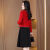 NRDCZ40岁女人穿的气质女装秋季套装小香风连衣裙2023新款搭配洋气 红色 M 建议90-115斤