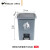 户外垃圾桶中型分类工业60L商用环卫室外小区摇盖箱塑料 灰色15L脚踏垃圾桶