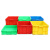 塑料周转箱长方形带盖物流中转筐加厚胶盒红黄蓝白收纳整理箱 单箱 外径；520.380.230 红色