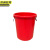 京洲实邦 大号圆形收纳塑料桶酒店工业环卫物业垃圾桶【60L红色无盖】JZSB-3456