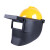 高空面罩配安帽氩弧焊接防护脸部头戴自动变光色电焊帽 [变光款]高空面罩+安帽[黄