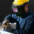 HKNA 高空电焊面罩防护自动变光护脸头戴式烧焊工铝支架安帽氩弧焊接 支架变光面罩真彩节款