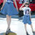 萝蜜兔女童牛仔裙春夏款韩版4-12岁儿童a字短裙小女孩中大童百褶半身裙 蓝色 120cm