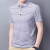 詹姆乔伊品牌高端轻奢男士冰丝短袖T恤夏季浅色半袖上衣带领横细条纹Polo 紫条 165/M