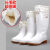 双星雨鞋白色雨靴男女低帮防滑水鞋水鞋食品工作卫生靴劳保雨鞋 W01女式黑色高筒 标准码 36