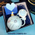 花乐集陶瓷星球马克杯带盖情侣对杯学生生日礼物圣诞礼品套装周岁伴手礼 太空浅蓝(小彩盒+贺卡) 可代写