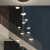 松伟月光石现代简约客厅餐厅LED吊灯 D-1*12W单吊