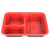 冰禹 BJyq-116 一次性餐盒打包盒 外卖快餐饭盒 塑料餐盒食品盒 红黑 850四格*500个带盖