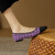EASTTATALL女鞋轻奢高贵小香风拼色格子布链条2024年春季新款尖头平底鞋单鞋 紫色 39