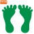 中环力安 商场幼儿园学校台阶防水耐磨小脚丫贴纸 25cm深绿色10对MYN9702