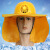 透气夏季安全施工工地防晒帽遮阳帽遮阳板大沿帽劳保抗UV布 黄色太阳能风扇帽+拉链遮阳帽带