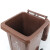 冰禹 BY-626 户外厂房垃圾桶 大号特厚挂车桶 塑料分类垃圾箱 咖啡色 （湿垃圾） 加厚120L