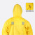代尔塔 连体雨衣407007 带反光条风衣款 双面PVC涂层 黄色 XL 1件