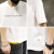 博羽尼（BOYUNI）男青年夏季圆领短袖2024新款假两件潮牌白色t恤男士宽松半袖体恤 白色 XL