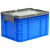 收纳箱带扣盖加厚塑料长方形工业储物运输周转中转带盖物流货箱子 400-147加厚物流箱 蓝色箱+蓝色盖+蓝色卡扣