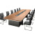 秋佳洽谈桌长方形大型会议桌简约现代长条桌培训桌会议室桌椅组合办 4.0*1.5米+储物柜