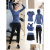 QLHX官方李·宁寕套装运动套装女春夏季健身房瑜伽服2023新款晨 蓝色短袖五件套 XXL