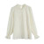 零度E族时尚洋气雪纺衫女2024新款漂亮小衫设计感洋气超好看提花衬衫上衣 米白色 XL