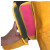 NEWBIES纯牛皮电焊护脚 护腿 焊工脚套防护耐磨隔热防火花飞溅护脚盖脚罩 桔黄色摁扣袖口