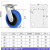 重型人造橡胶轮TPR脚轮工业多尺寸万向轮手推车脚轮载重轱辘轮定 6寸全刹轮