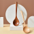菲典森汤勺家用盛汤实木拉面勺日式原木泡面勺和风粥勺大号调羹吃面勺子 原木小勺两只装