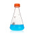 蜀牛高硼硅玻璃螺口三角烧瓶 加厚罗口锥形振荡摇瓶100/250/500ml 垒固牌250ml（2个）GL45蓝盖