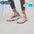江博士（DR·KONG）冬季男女中大童保暖鞋子 户外潮流国货旋钮扣儿童运动鞋 粉红/紫（加绒内里） 35码 适合脚长约21.5-22.1cm
