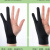 防误触手套二指单指三层误碰绘画素描数位板平板绘图 二指三层防触黑色 L