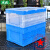 沃嘉定制适用特厚方形塑料折叠箱物流周转箱塑胶箱带盖收纳箱收纳筐储物箱 600*400*360-带盖蓝色