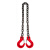起重链条吊索具双头吊钩挂钩吊具行车锰钢吊链 1吨0.5米8MM链条