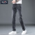 增致牛仔（ZENGZHI）牛仔裤男夏新品薄款小直筒舒适弹力韩版显瘦牛仔裤长裤 Q2073黑灰色 36