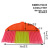 塑料扫把头扫帚硬毛开绒扫把替换头螺纹加厚加宽冰丝开绒软笤帚头 硬毛4排开绒双喜扫扫把头无杆