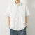 以纯（YISHion）官方旗舰店夏季新款超火ins休闲男士潮流纯棉短袖衬衫A21 白色 M
