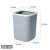 简约方形垃圾桶 厨房客厅北欧风现代卫生间厕所纸篓垃圾桶 12L淡灰桶+白色压圈