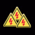 配电箱高压标签警示触电贴纸小心有电安全标识牌触电防标签危险语 红色闪电 3x3cm