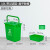稳斯坦 厨房手提垃圾桶带盖 绿色10L方桶+盖+滤网 厨余垃圾  农村小区分类餐厨干湿分离桶 WL-009