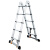 伸缩梯子加厚铝合金升降梯便携式直梯户外工程梯电工专用梯子 多功能款2.5米人字梯变4.8米直