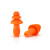 3M1270 圣诞树型带线耳塞（SNR25dB）*100只/盒 橘红色