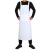 久匀 加长防水溅防油背带围腰围裙男女厨房餐饮食 白色 115x75cm