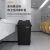 商用摇盖垃圾桶大号办公室厨房客厅方形餐饮大容量带盖塑料户外箱 100L正方灰色带盖 送垃圾袋