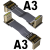 ADT标准型HDMI2.0公对公延长线 支持2K/144hz 4K/60Hz 弯头扁平线 A3-A3 180cm