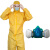 防酸碱工作服轻型防化服防护服危险品运输化学实验室喷农药喷漆 黄色（增强型化学防护服）+防毒面具 XL