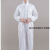 防护服可反复清洗无尘连体服连帽防尘分体工作服条纹的 白色连体衣 xl