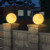 太阳能防水柱头灯户外圆形月球灯庭院柱子灯花园景观门柱灯 30CM-3000K-接电款