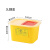 加厚利器盒锐器盒黄色圆方形垃圾桶一次性针头废物盒诊所专用 方形3L翻盖1个